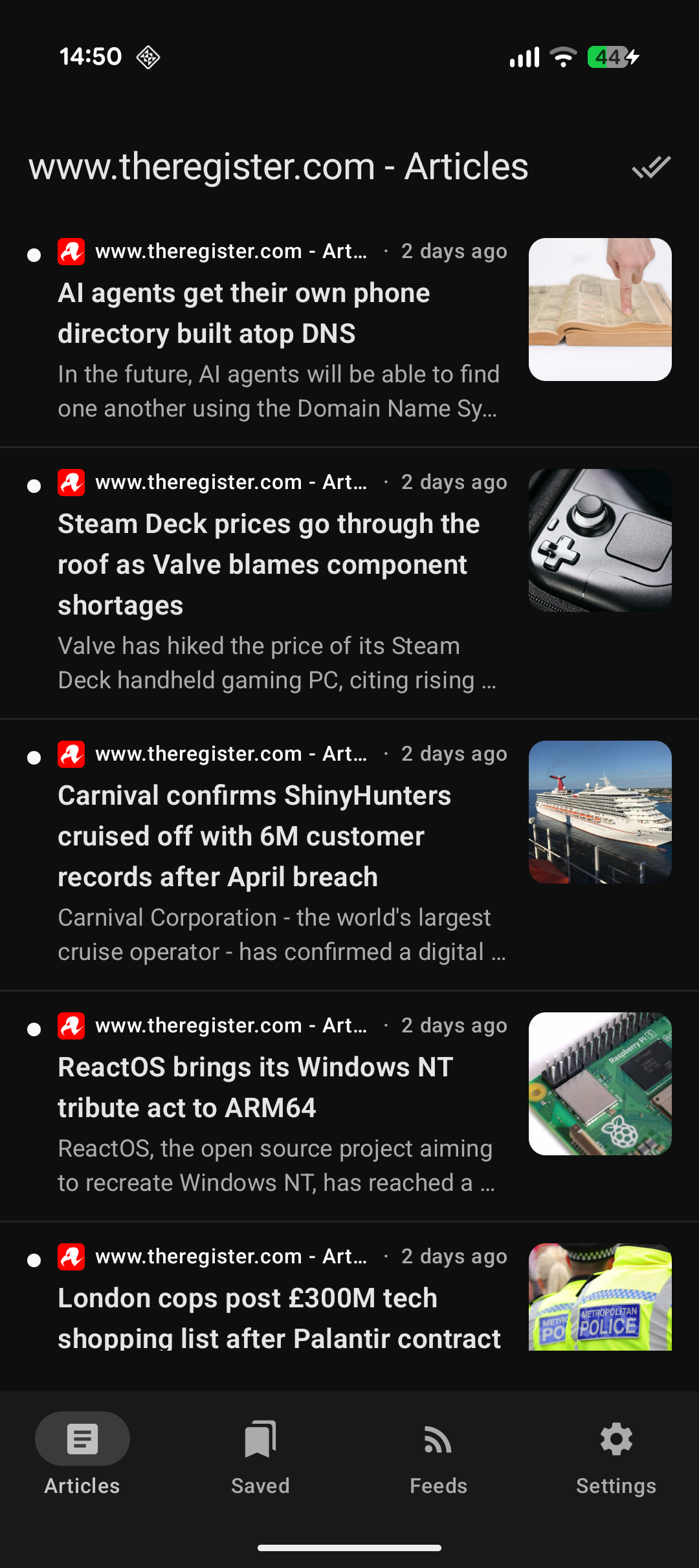 Single feed view